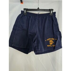 Farragut Naval Camp Navy Blue Athletic Shorts Mens Size L Elastic Waist